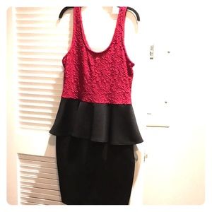 Maroon and black dress